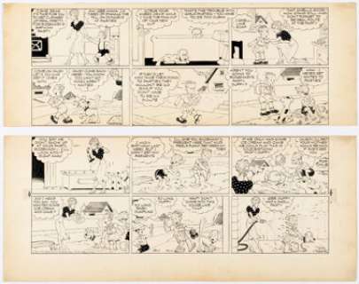 Chic Young Blondie Sunday Comic Strip Original Art dated 8-21-38 (King Features Syndicate, 1938). (Total: 2 Original Art) | Heritage