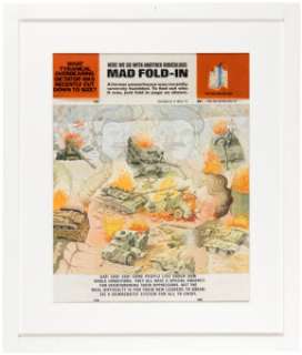 Al Jaffee MAD #306 Saddam Hussein Inside Back Cover "Fold-In" Illustration Original Art (EC, 1991). | Heritage