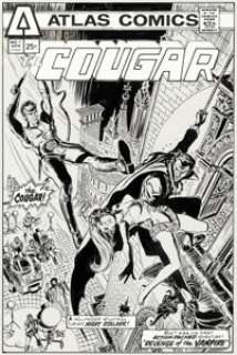 Frank Thorne The Cougar #1 Unpublished Cover Original Art (Seaboard, 1975). | Heritage
