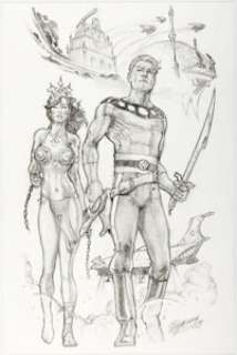 Dean Zachary - Flash Gordon and Dale Arden Specialty Illustration Original Art (2007).