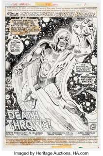 Al Milgrom Captain Marvel #44 Drax the Destroyer Splash Page 1 Original Art (Marvel, 1976). | Heritage