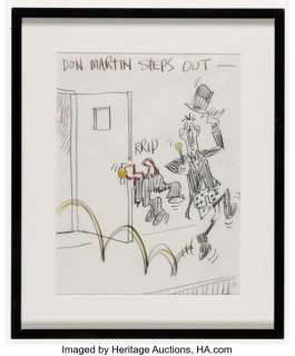 Don Martin MAD’s Maddest Artist Don Martin Steps Out! Cover Preliminary Original Art (Warner Books, 1975). | Heritage