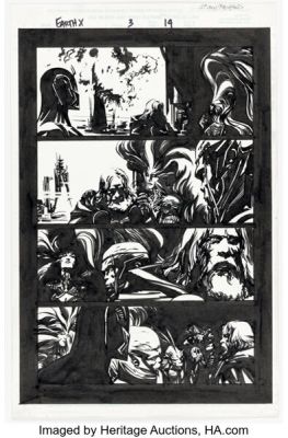 John Paul Leon and Bill Reinhold Earth X #3 Story Page 14 Original Art (Marvel, 1999).