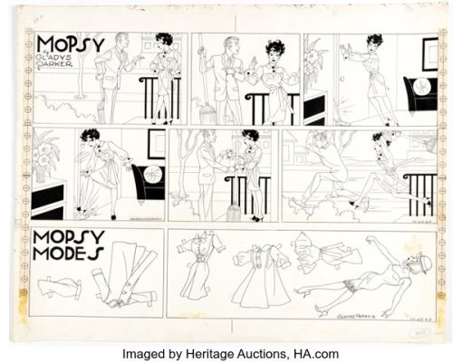 Gladys Parker Mopsy and Mopsy Modes Sunday Comic Strip Original Art dated 10-20-63 (Bell-McClure Syndicate, 1963).