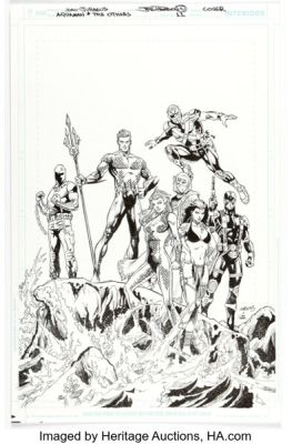 Dan Jurgens and Joe Prado Aquaman and the Others #11 Cover Original Art (DC, 2015).