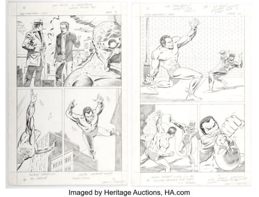 Dan Adkins - Sub-Mariner Unpublished Story Pages 9-10 Original Art (Marvel, c. 1960s-70s). (Total: 2 Original Art) | Heritage