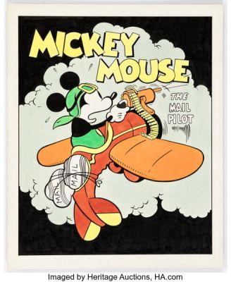 Comic Artist Mickey Mouse: The Mail Pilot Big Little Book Cover Re-Creation Illustration Original Art (undated). | Heritage