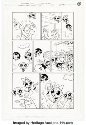 Christopher Cook and Mike DeCarlo The Powerpuff Girls #54 Story Page 3 Original Art (DC, 2004).