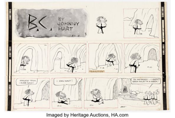 Johnny Hart B.C. Sunday Comic Strip Original Art dated 9-6-59 (New York Herald Tribune, 1959). | Heritage
