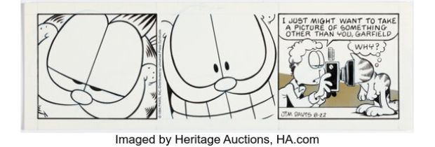 Jim Davis Garfield Daily Comic Strip Original Art dated 8-22-94 (PAWS/Universal Press Syndicate, 1994). | Heritage
