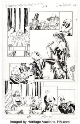 Scott Koblish Deadpool #45 (250) "Deadpool Roasts the Marvel Universe" Story Page 12 Original Art (Marvel, 2015). | Heritage