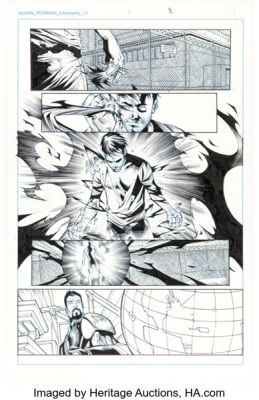 Scott Hanna [Agustín Padilla printed blue lines] Iron Man #20.INH The Exile First Appearance Issue Story Page 12 Original Art (Marvel, 2014).