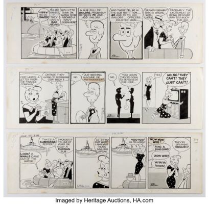Pete Hansen Lolly Daily Comic Strip Original Art Group of 3 (Chicago Tribune, 1960). (Total: 3 Original Art)