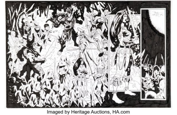 Paul Davidson Namor #6 Double Page Spread 28-29 Original Art (Marvel, 2025).