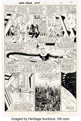 John Byrne, Al Gordon, and Dan Adkins Fantastic Four #274 Story Page 5 Original Art (Marvel, 1985).