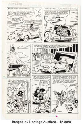 Joe Albelo and Pierre Fournier Marvel Tales #204 Spider-Ham Story Page 2 Original Art (Marvel, 1988).