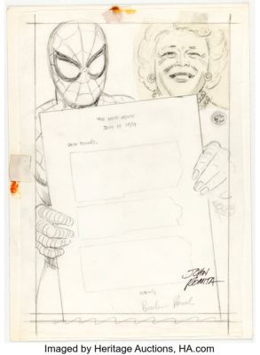John Romita Sr. Adventures in Reading starring The Amazing Spider-Man #1 Inside Front Cover Preliminary Original Art (Marvel, 1990). | Heritage