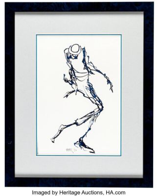 Jules Feiffer - Man in Hat Sketch Original Art (1997).