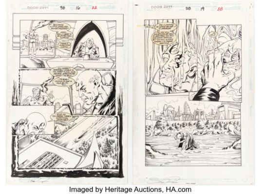 Steve Pugh and Scott Koblish Doom 2099 #38 Story Pages 16 and 19 Original Art Group (Marvel, 1996). (Total: 2 Original Art)