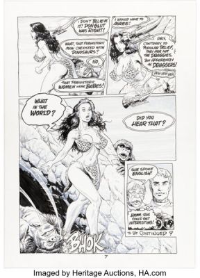Budd Root Cavewoman: Prehistoric Pin-Ups #5 Stone Age Cavewoman Story Page 5 Original Art (Amryl Entertainment/Basement Studios, 2007).