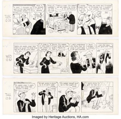 Dick Moores Gasoline Alley Consecutive Daily Comic Strips Original Art Group of 3 (Chicago Tribune, 1964). (Total: 3 Original Art) | Heritage