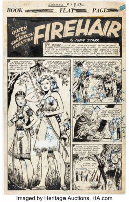Lee Elias Rangers Comics #22 Firehair Story Page 1 Original Art (Fiction House, 1945). | Heritage