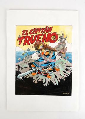 FERNANDEZ Toni El... - Lot 350 - FERNANDEZ Toni El Capitan Trueno Illustration représentant...