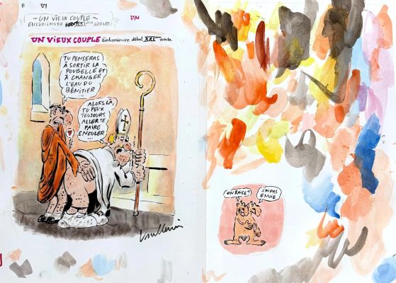 Vuillemin Philippe Un... | VUILLEMIN Philippe Un vieux couple Enluminure début... | Vermot et Associés