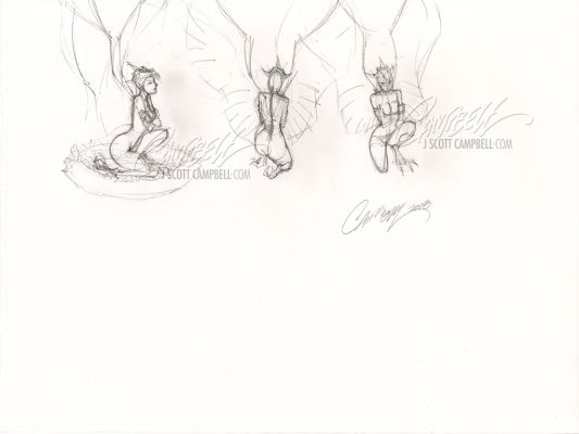 J. Scott Campbell | Original Art: Secret Life of Crows #2 Prelims (2018) | J. Scott Campbell