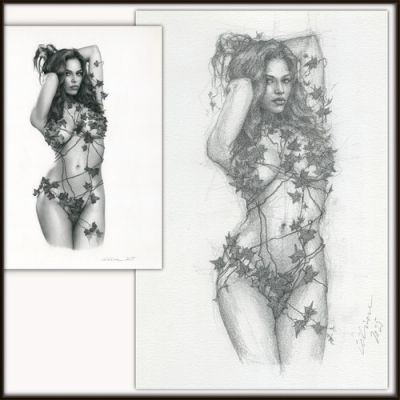 VERY, VERY POISON IVY - ORIGINAL PENCIL SKETCH - by Celina