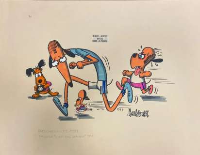 BARBEROUSSE (1920-2010). "Michel Jobert entre dans la course". Dessin… | misc / divers
