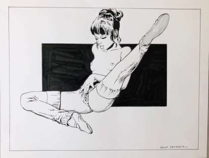 Saint Germain - Illustrazione originale â€œGirlâ€ - firmata - Loose page | Catawiki