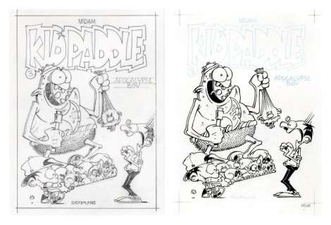 Midam - Kid Paddle - Apocalypse Boy Encre de Chine pour la couverture de