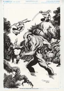 Rick Veitch | TMNT and "The River"; 12-by-17 inches | Hero Initiative