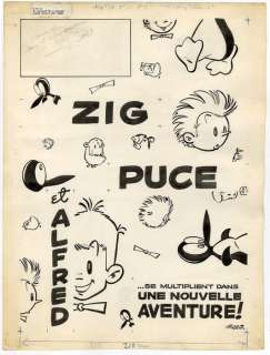 Greg - Couverture originale ’Le journal de Tintin’ avec Zig et Puce (1964) | Catawiki