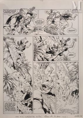 Mitton, Jean-Yves (Né En 1945) | Lot 95 : Quetzacoatl, T.5, La putain et le conquistador, ensemble des planches… | Millon