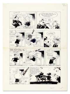 KOX Daniel - Lot 600 - Agent 212 Planche 41 de l‘album 24 heures sur 24 Encre...