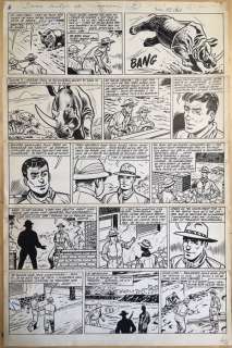 Reding, Raymond - Originele pagina - De wraak van de neushoorn - Gepubliceerd in Weekblad Kuifje n° 3 - (1955) | Catawiki