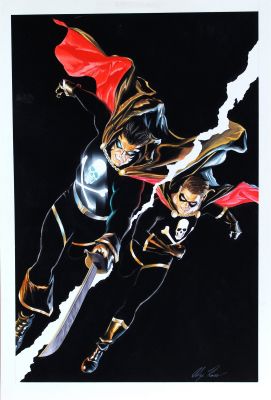 Alex Ross - Copertina per  Black Terror #4- Dynamite Comics – Anno 2009. Tecnica mista su cartoncino. Dimensioni cm. 35 x 51. Firmata in basso a destra.