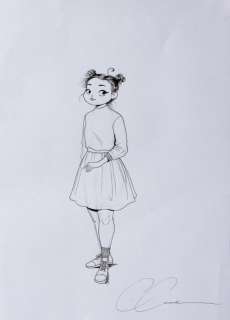 Cassandra Calin - Illustrazione Originale - "Happy Girl" - china - A4 - Loose page - Other (2019) | Catawiki