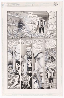Lot 114 - L.E.G.I.O.N. ‘89 #5 SEPTEMBER 1990 ORIGINAL ART PAGE BY JIM FERN (LOBO APPEARANCE).
