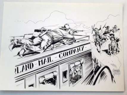 Tex - Ferdinando Fusco - Illustr. Origin. "Assalto alla Diligenza" - Firmata - Loose page - (1990) | Catawiki