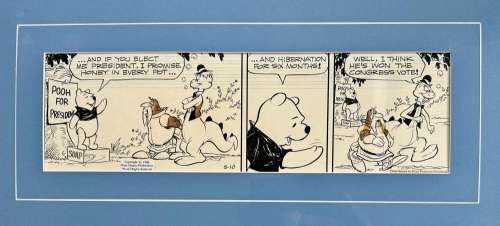 Winnie The Pooh Published Comic Strip Drawing, Walt Disney Studios | misc / divers