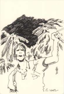 Bastien Vives | Corto Maltese - Illustration du livre"Le jour d’avant" - 29 - H:20 x L:14 - Encre - 2025 - | Manjari & Partners