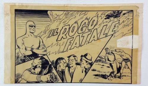 L’Uomo Mascherato n. 4 - copertina originale "Il Rogo Fatale" - Loose page - (1948) | Catawiki