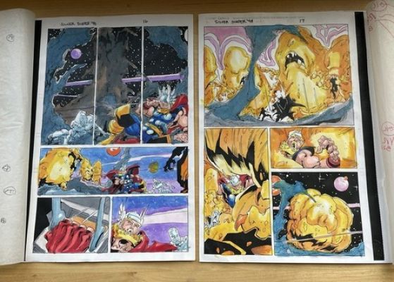 SILVER SURFER ANN 1998 comic ART original color guides 2 pgs THOR BATTLE | eBay US (Buy It Now)