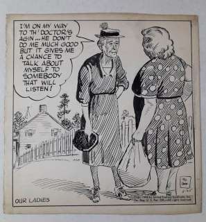 Ed Dodd - Illustr. Origin. "Our Ladies" - Firmata - Loose page - First edition - (1946) | Catawiki