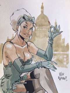 Meynet, Félix - Dessin original couleur - Mirabelle coquine Ã  Paris | Catawiki
