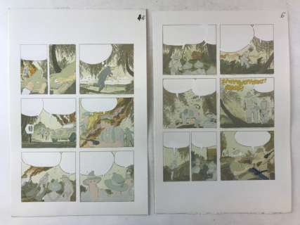 Hugo Pratt - 2x acquarelli su stampa "Lo Iettatore - Una Storia di Guerra" - Loose page | Catawiki