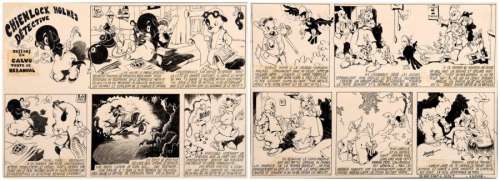 Calvo - Chienlock Holmès détective Encre de Chine pour la première planche